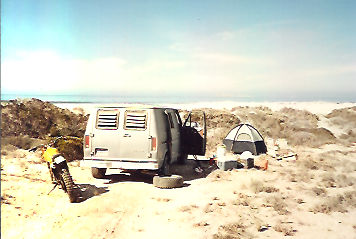 Van on Beach in Baja