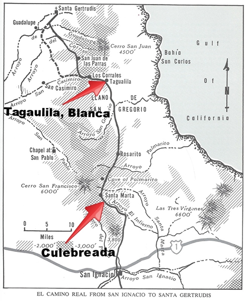 Cuestas between San Ignacio and Santa Gertrudis