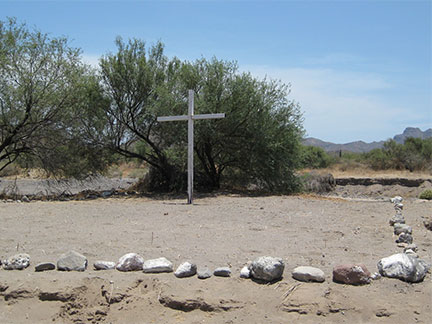 Cross marking Mission San Juan Bautista de Ligüí